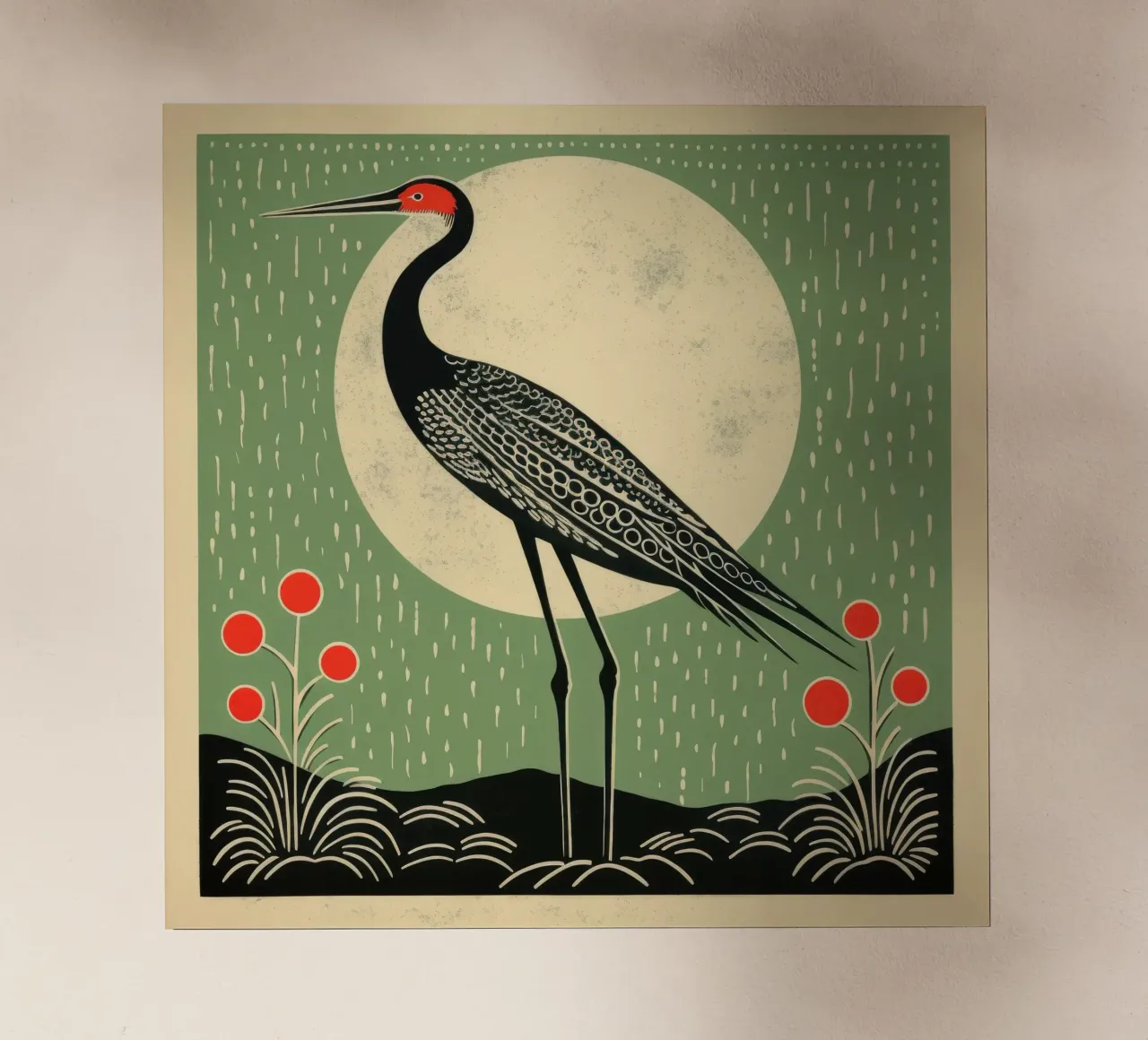 Green Crane backlit film by Minimal Animal Art