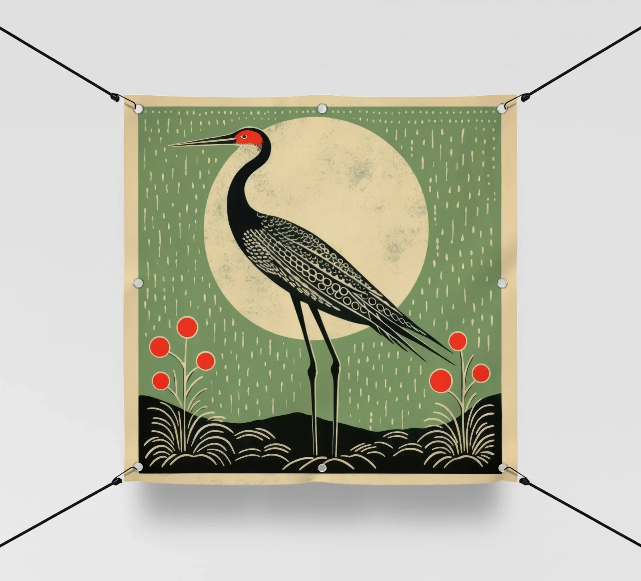 Green Crane pvc cover by Minimal Animal Art