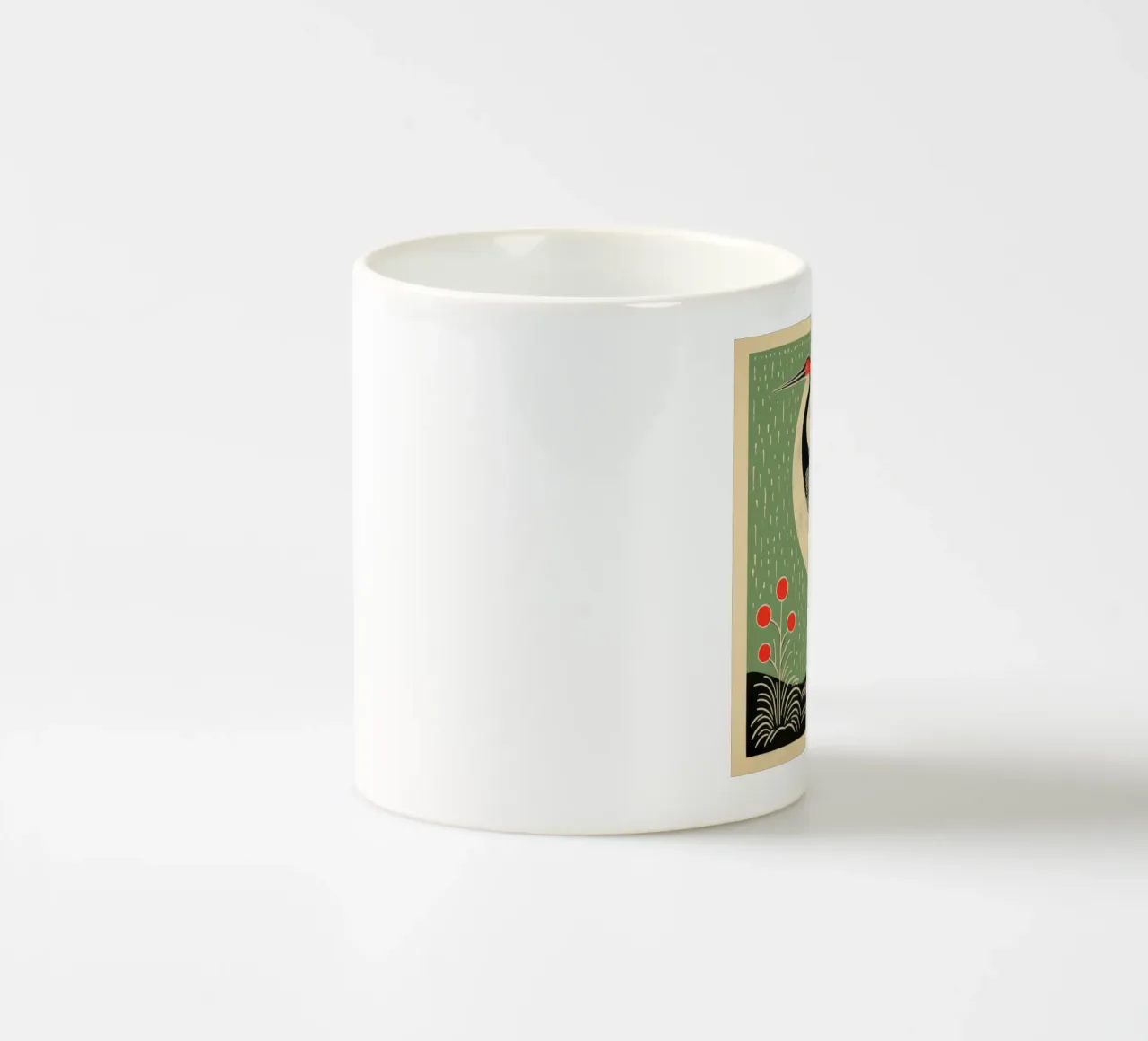Gru verde 4 tazza in ceramica da Minimal Animal Art