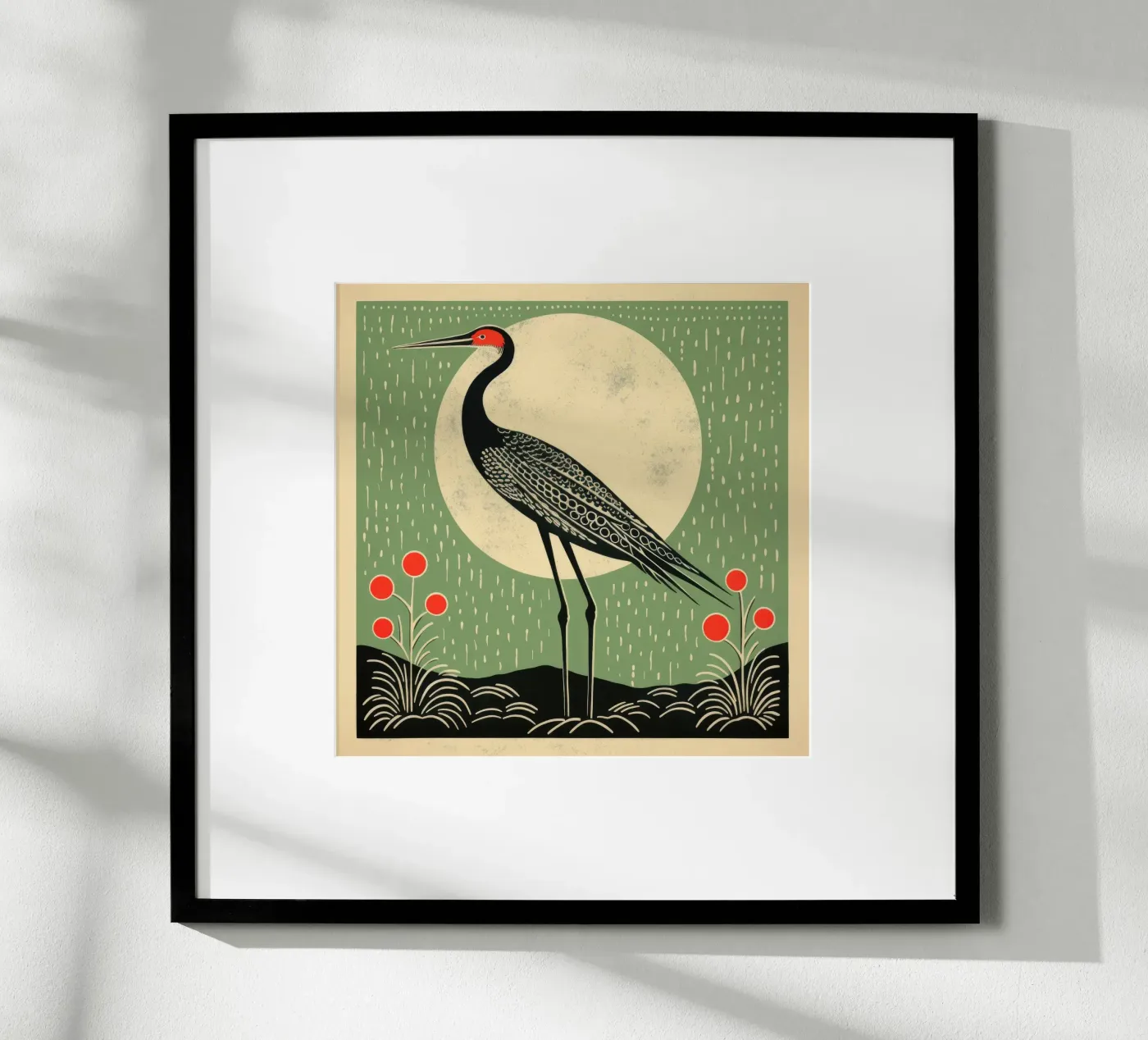 Gru verde poster da Minimal Animal Art