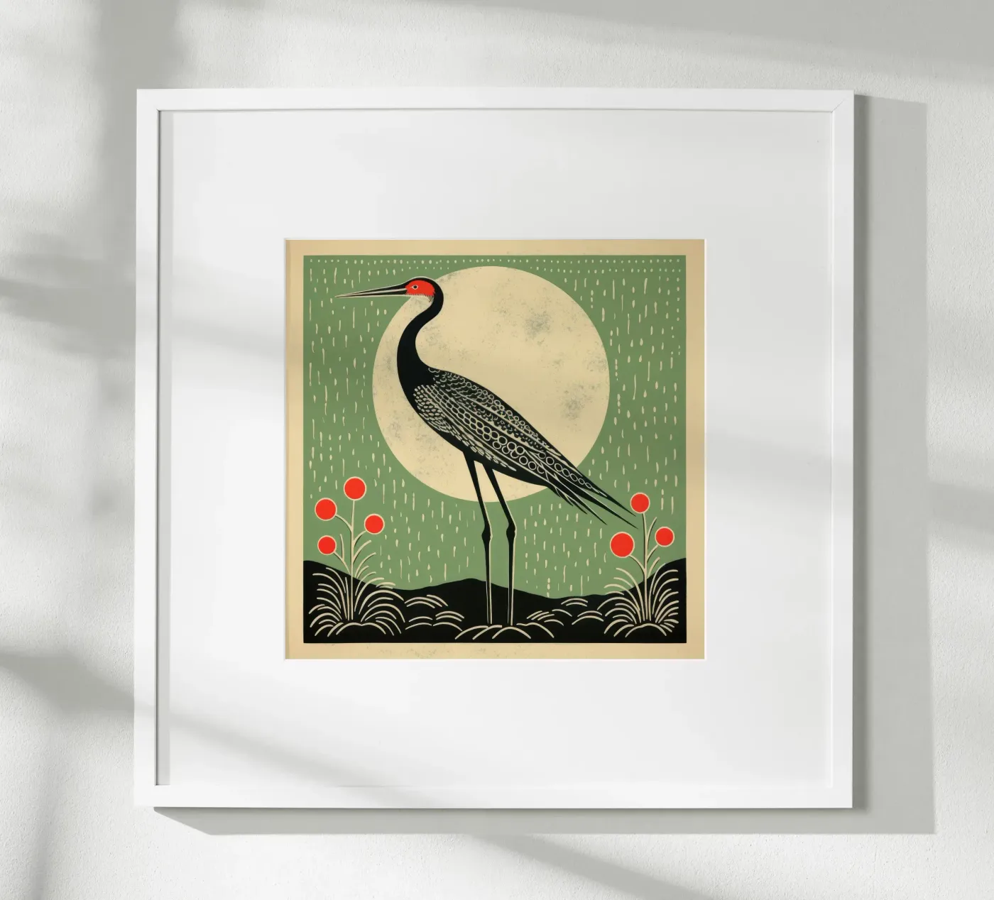 Gru verde poster da Minimal Animal Art