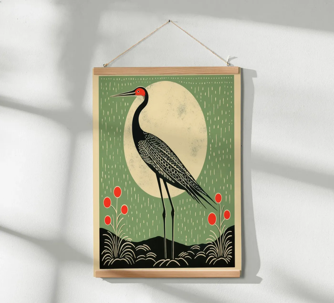 Gru verde poster da Minimal Animal Art