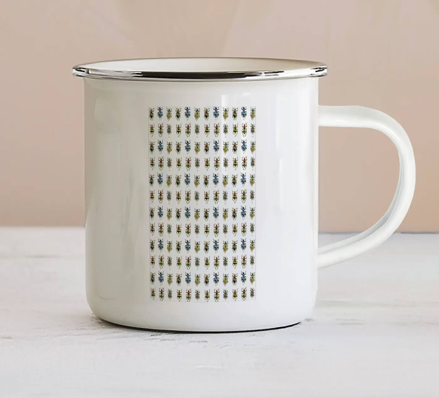 Tiny Beetles enamel mug by Curious Collections by Marielle Leenders