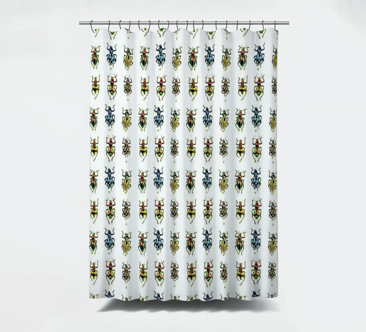 Tiny Beetles Duschvorhang von Curious Collections by Marielle Leenders