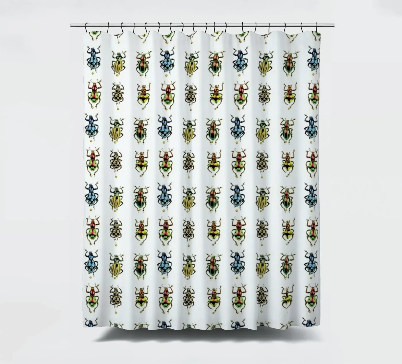 Tiny Beetles Duschvorhang von Curious Collections by Marielle Leenders
