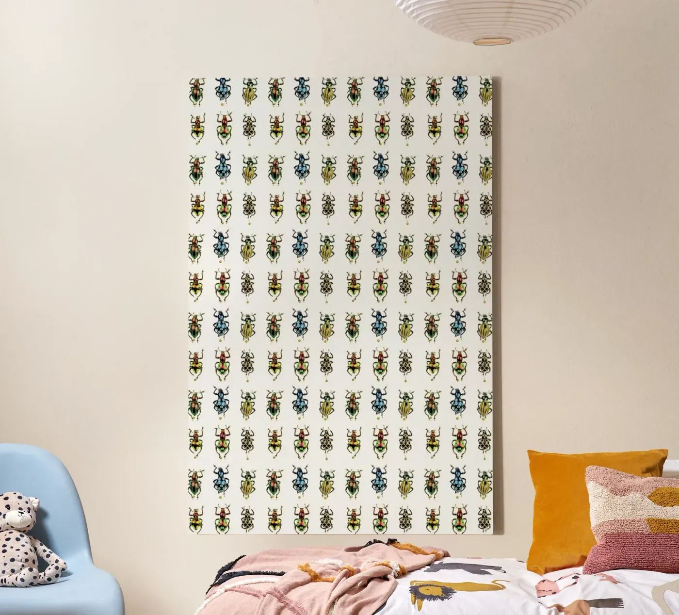 Tiny Beetles canvas van Curious Collections by Marielle Leenders