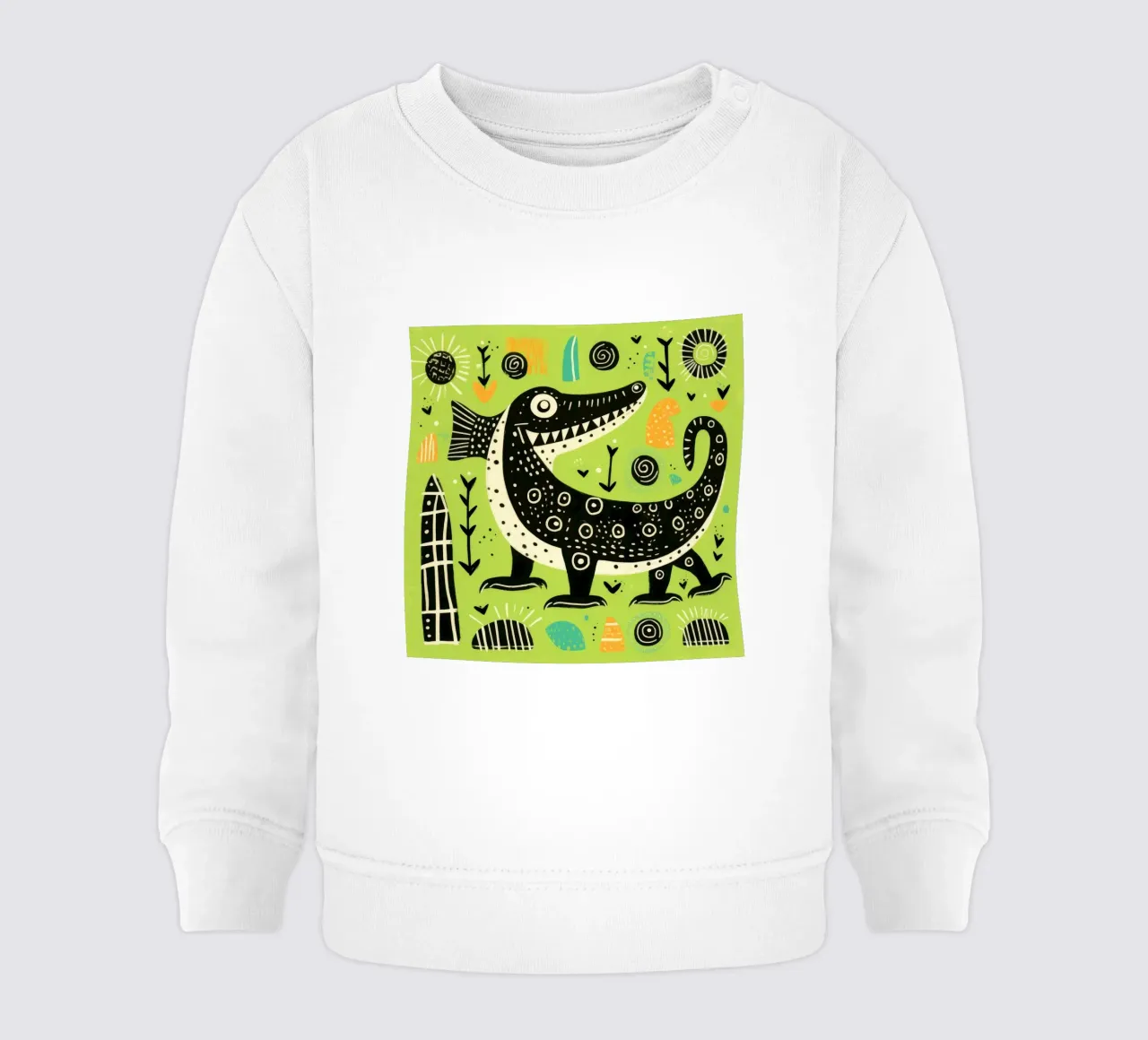 Cocodrilo verde 1 sudadera de bebé de Minimal Animal Art