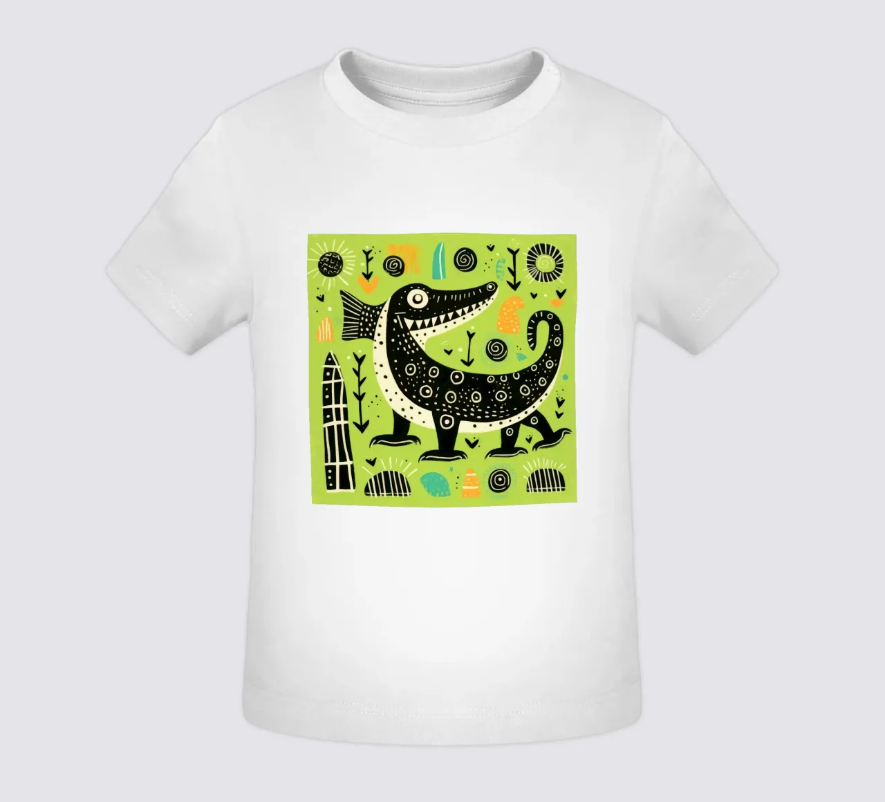 Coccodrillo verde maglietta neonato da Minimal Animal Art
