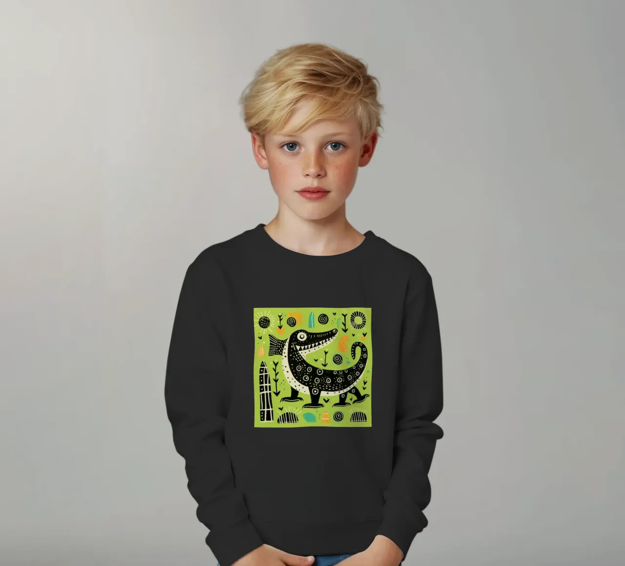 Coccodrillo verde felpa bambino da Minimal Animal Art