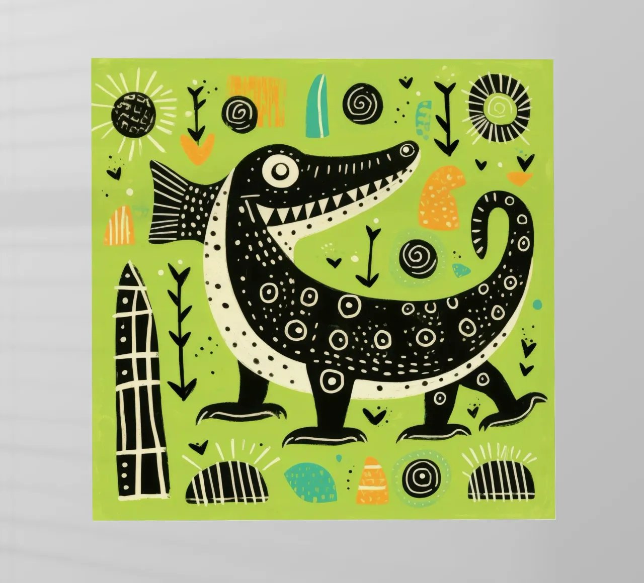Coccodrillo verde 1 pellicola backlit da Minimal Animal Art