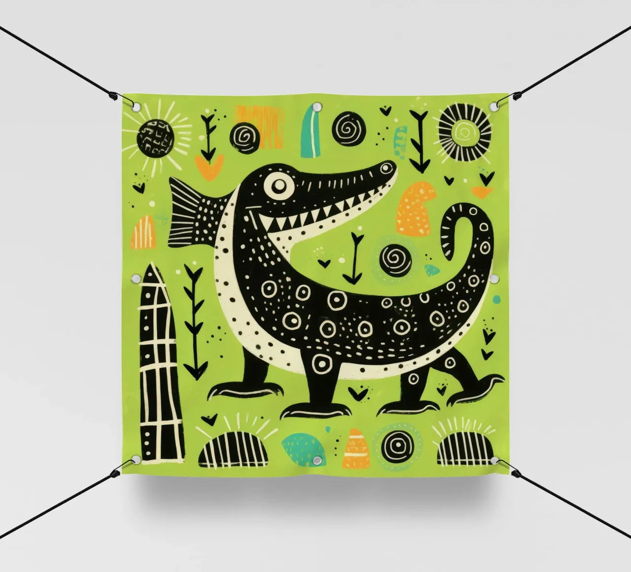 Coccodrillo verde telo in pvc da Minimal Animal Art