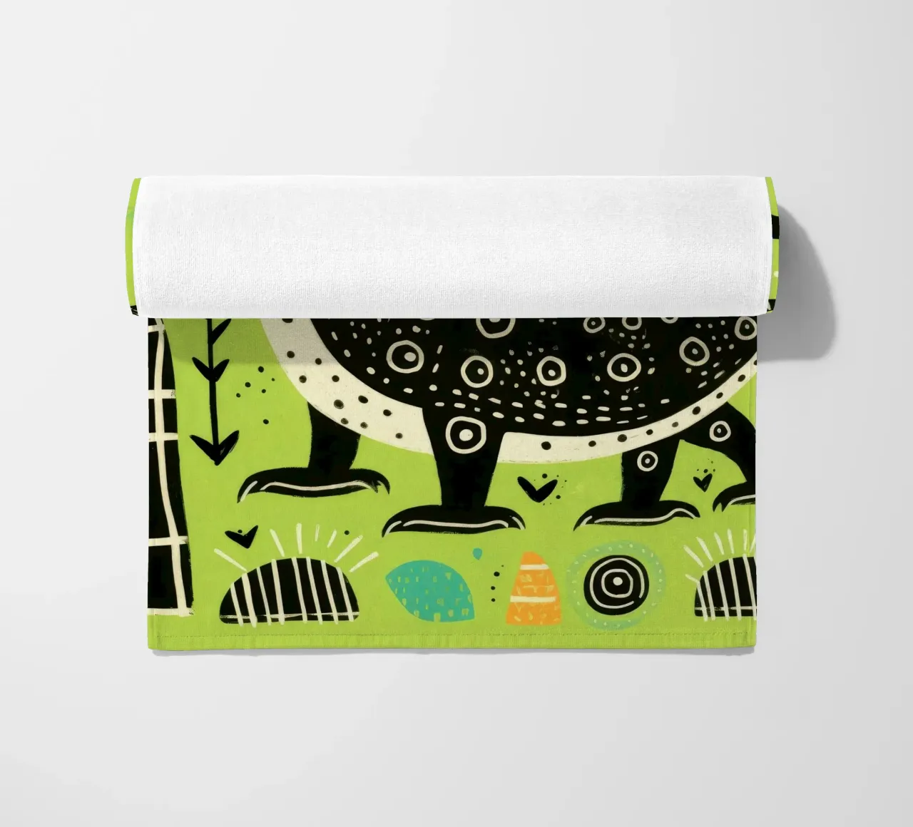 Coccodrillo verde 1 telo mare da Minimal Animal Art