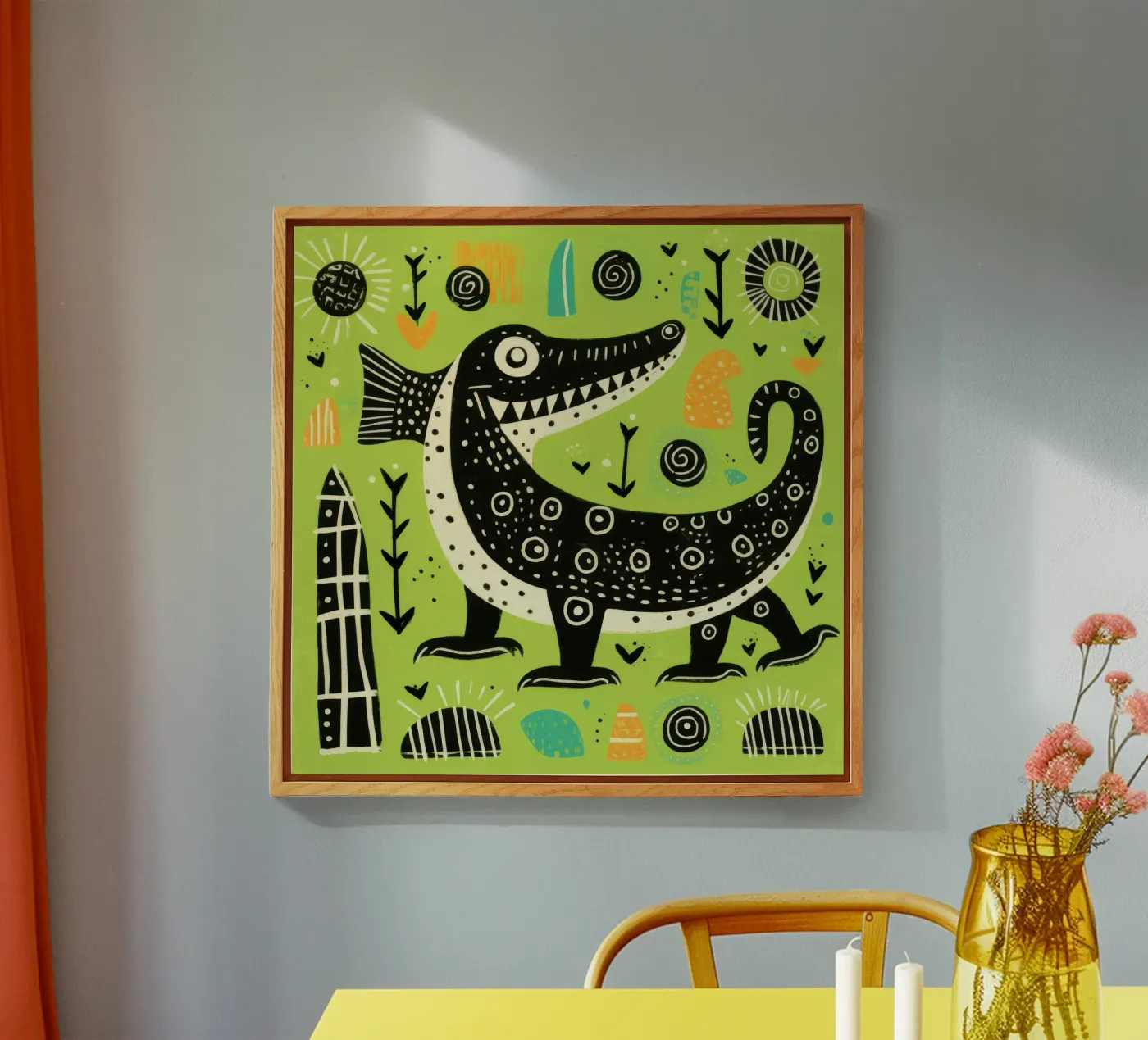 Crocodile vert plexiglas de Minimal Animal Art