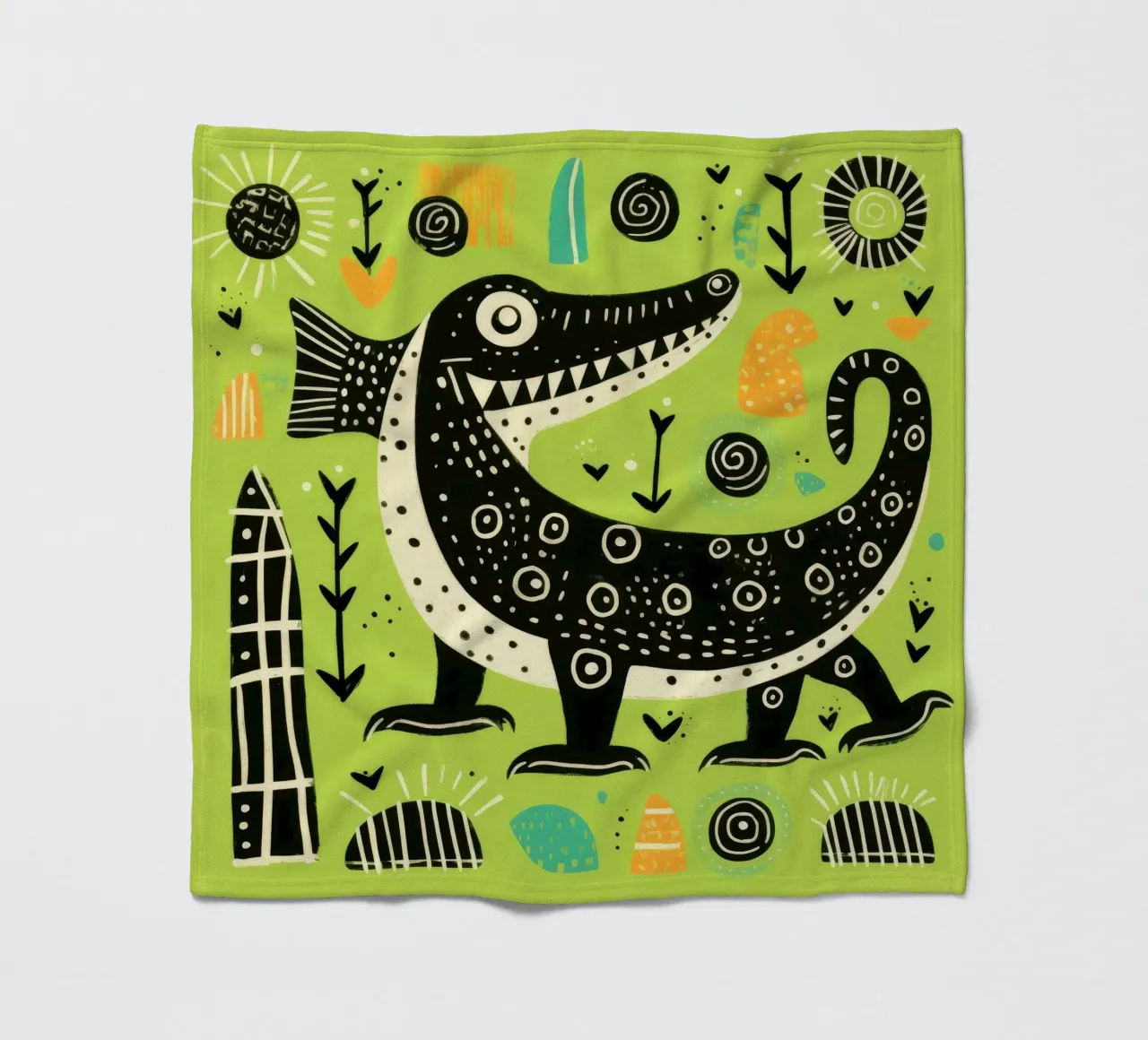 Coccodrillo verde coperta in pile da Minimal Animal Art