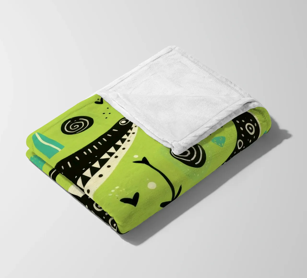 Coccodrillo verde coperta in pile da Minimal Animal Art