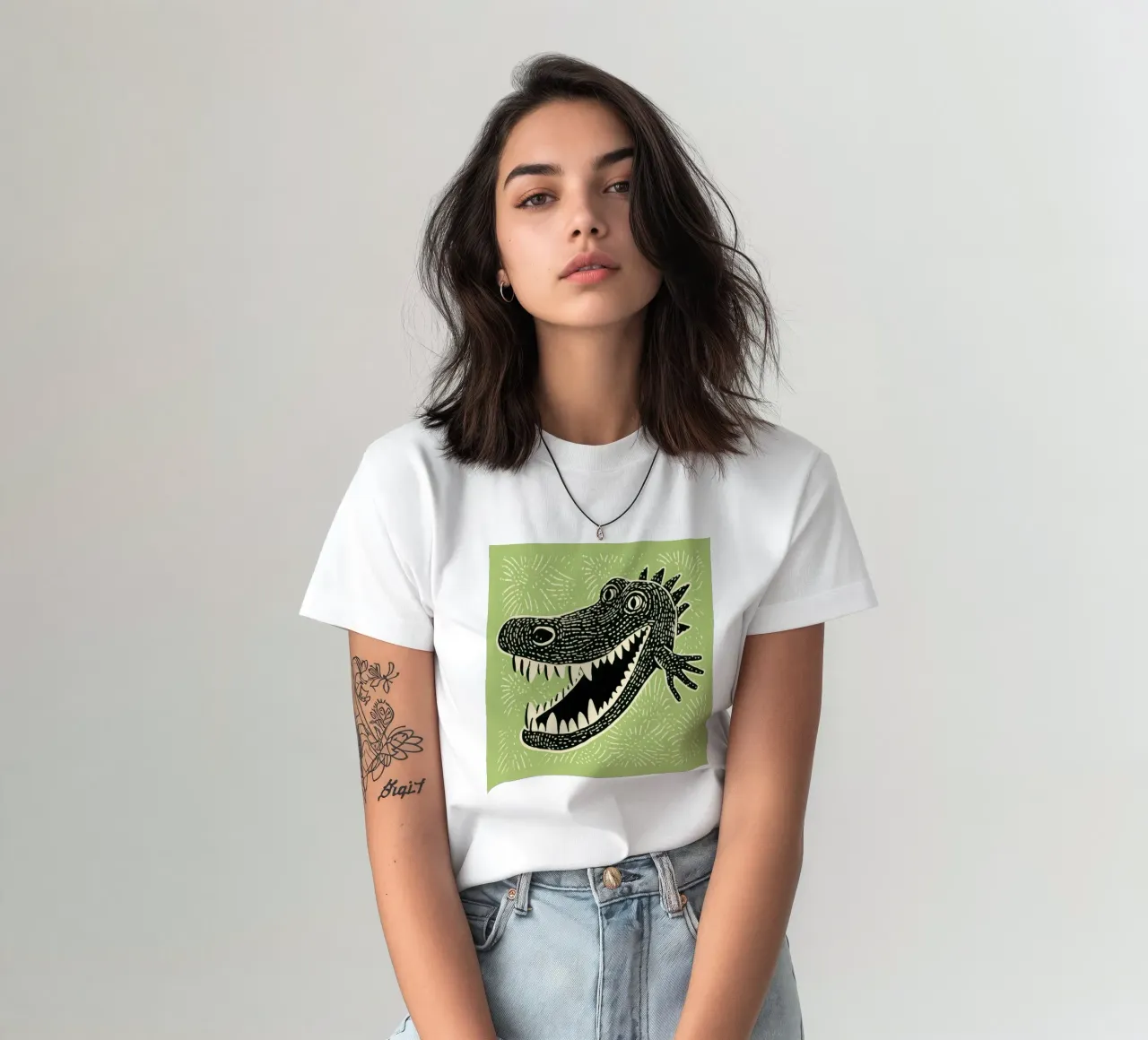 Coccodrillo verde 2 t-shirt da Minimal Animal Art
