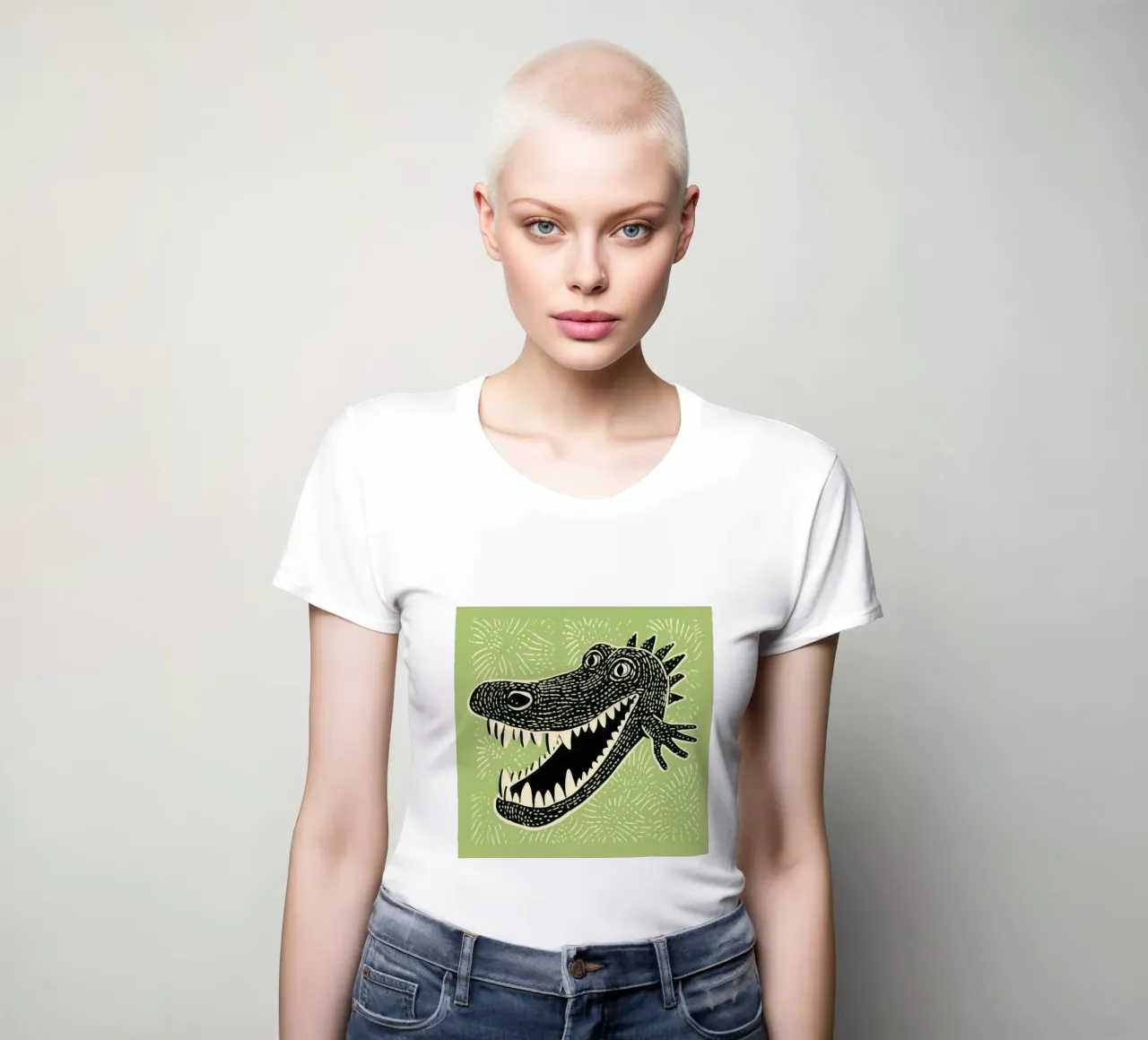 Cocodrilo verde 2 camiseta de mujer de Minimal Animal Art