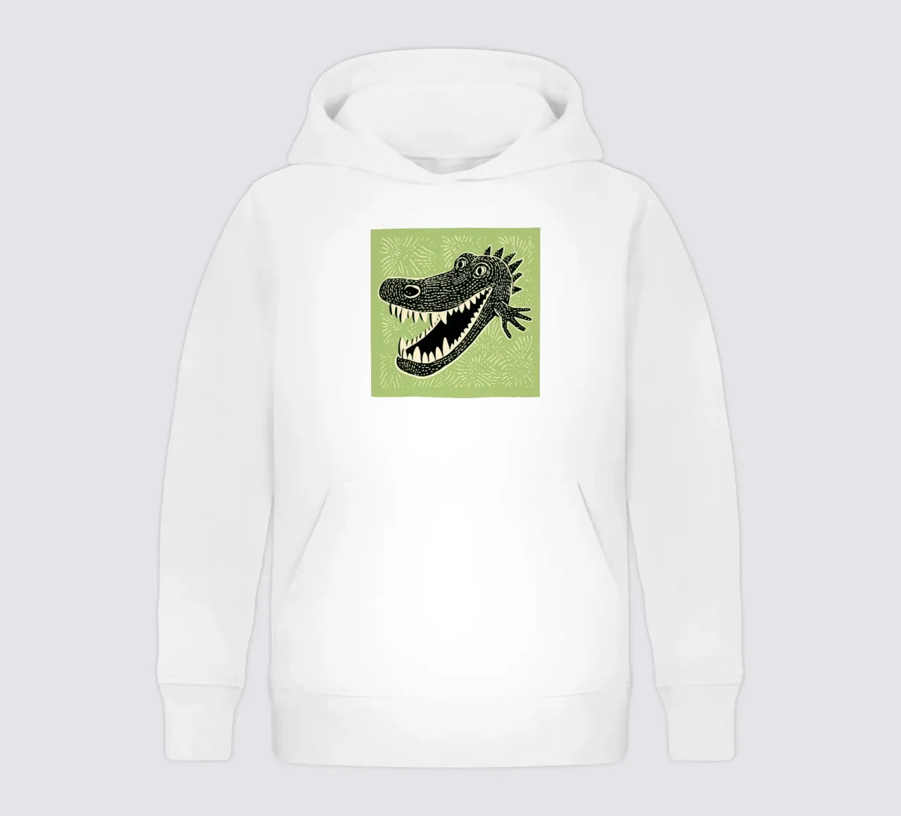 Cocodrilo verde 2 sudadera con capucha para niño de Minimal Animal Art