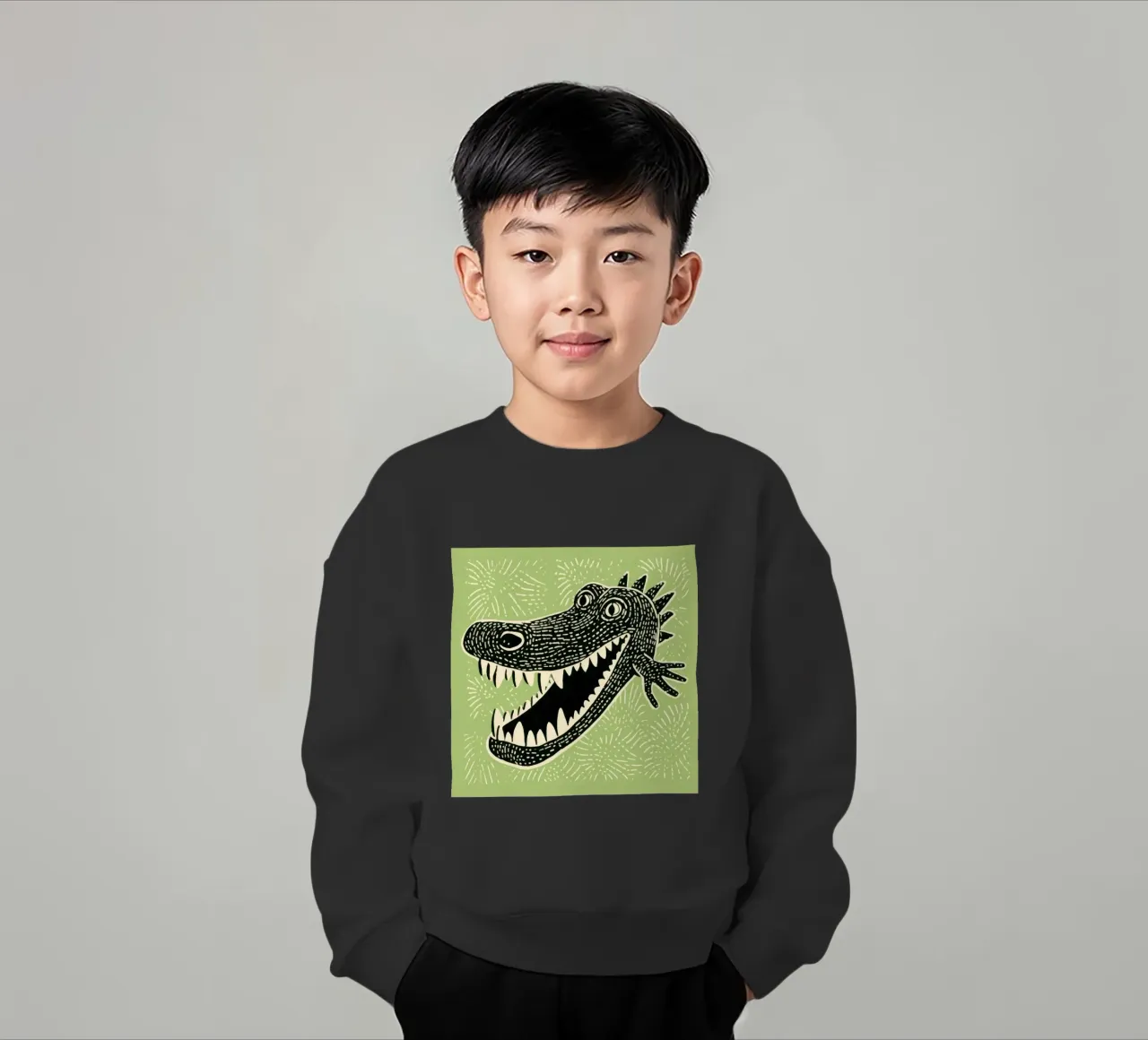 Coccodrillo verde felpa bambino da Minimal Animal Art