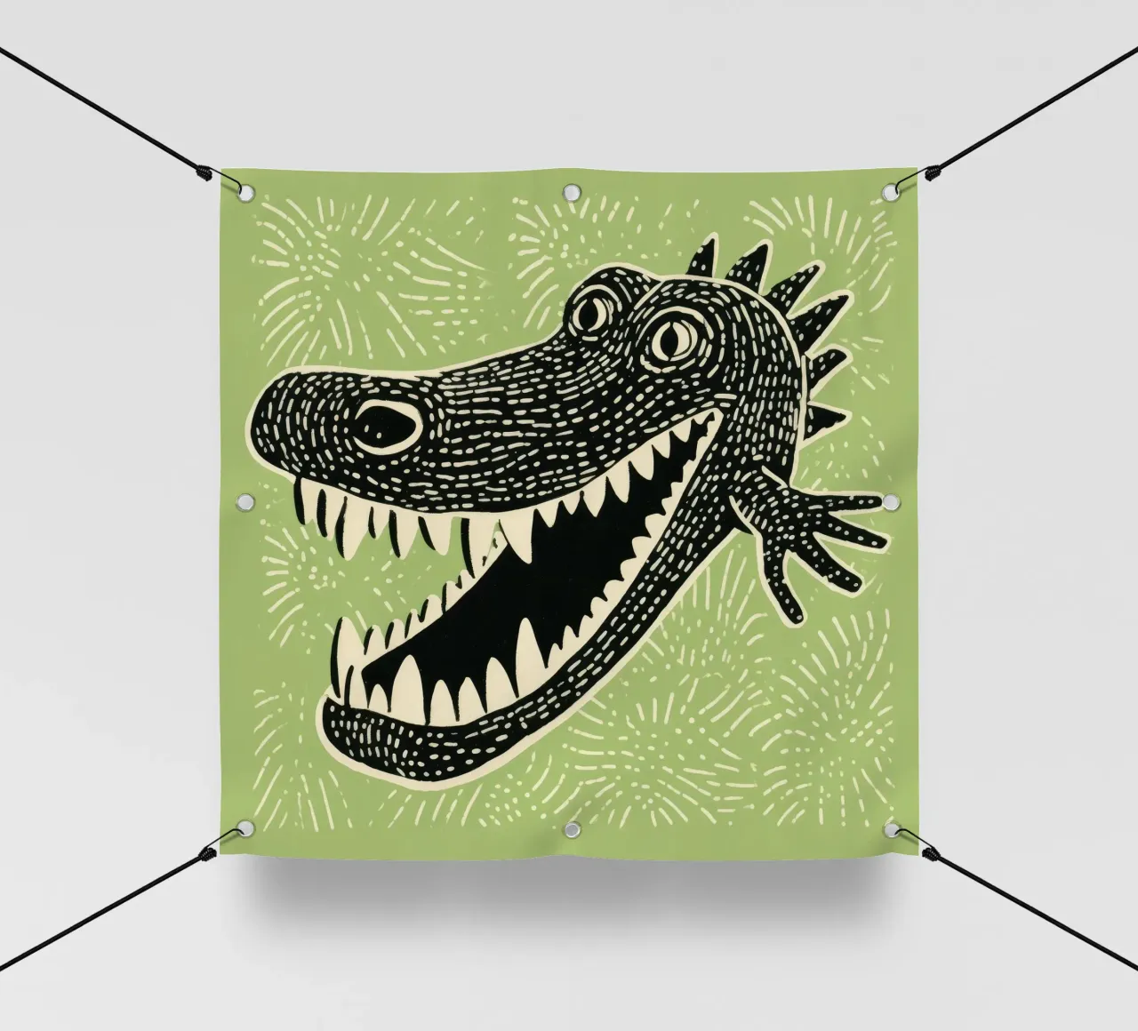 Coccodrillo verde telo in pvc da Minimal Animal Art