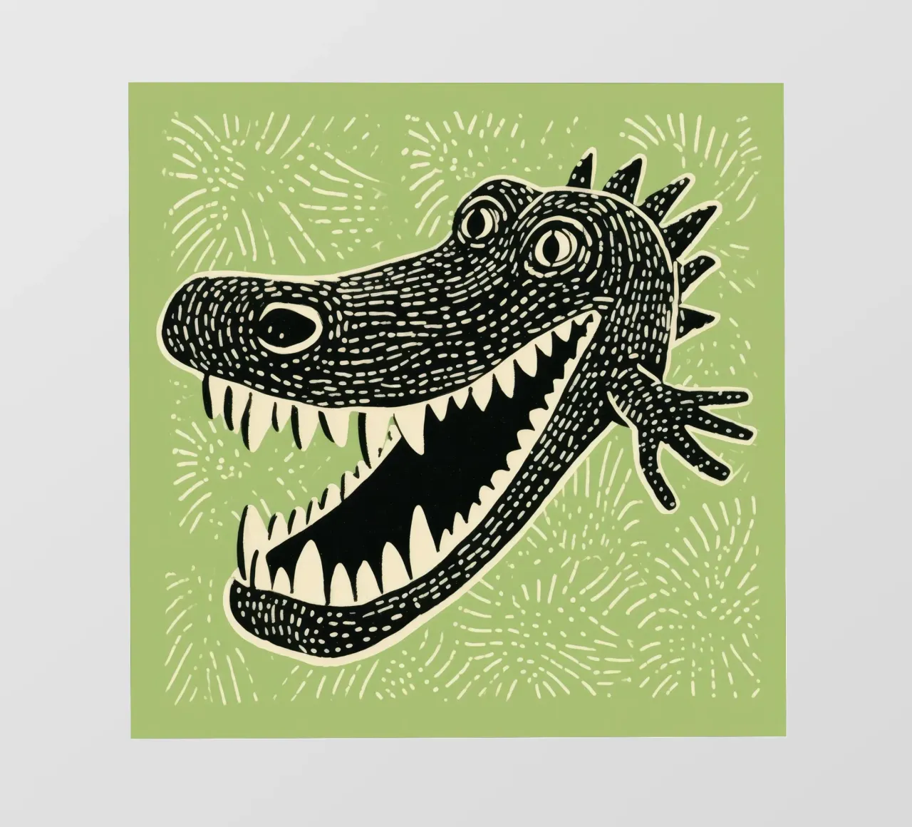 Coccodrillo verde telo in pvc da Minimal Animal Art