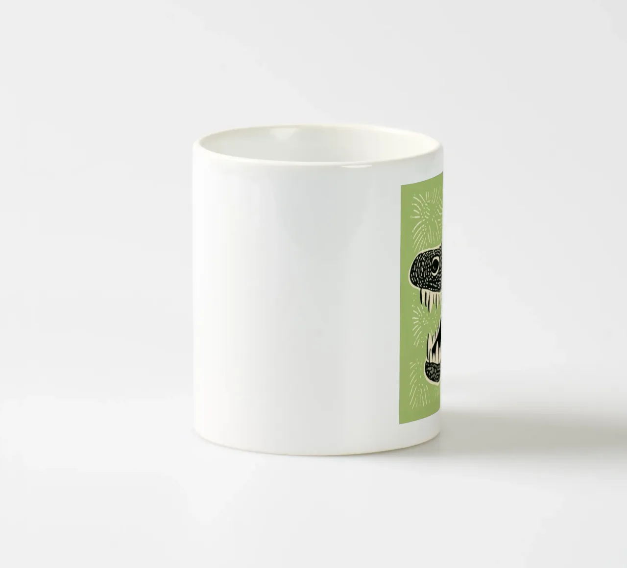 Coccodrillo verde 2 tazza in ceramica da Minimal Animal Art