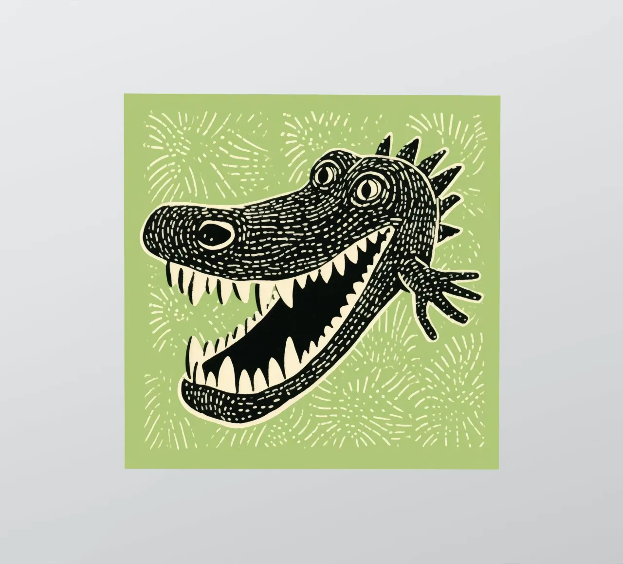 Cocodrilo verde 2 pegatina de Minimal Animal Art
