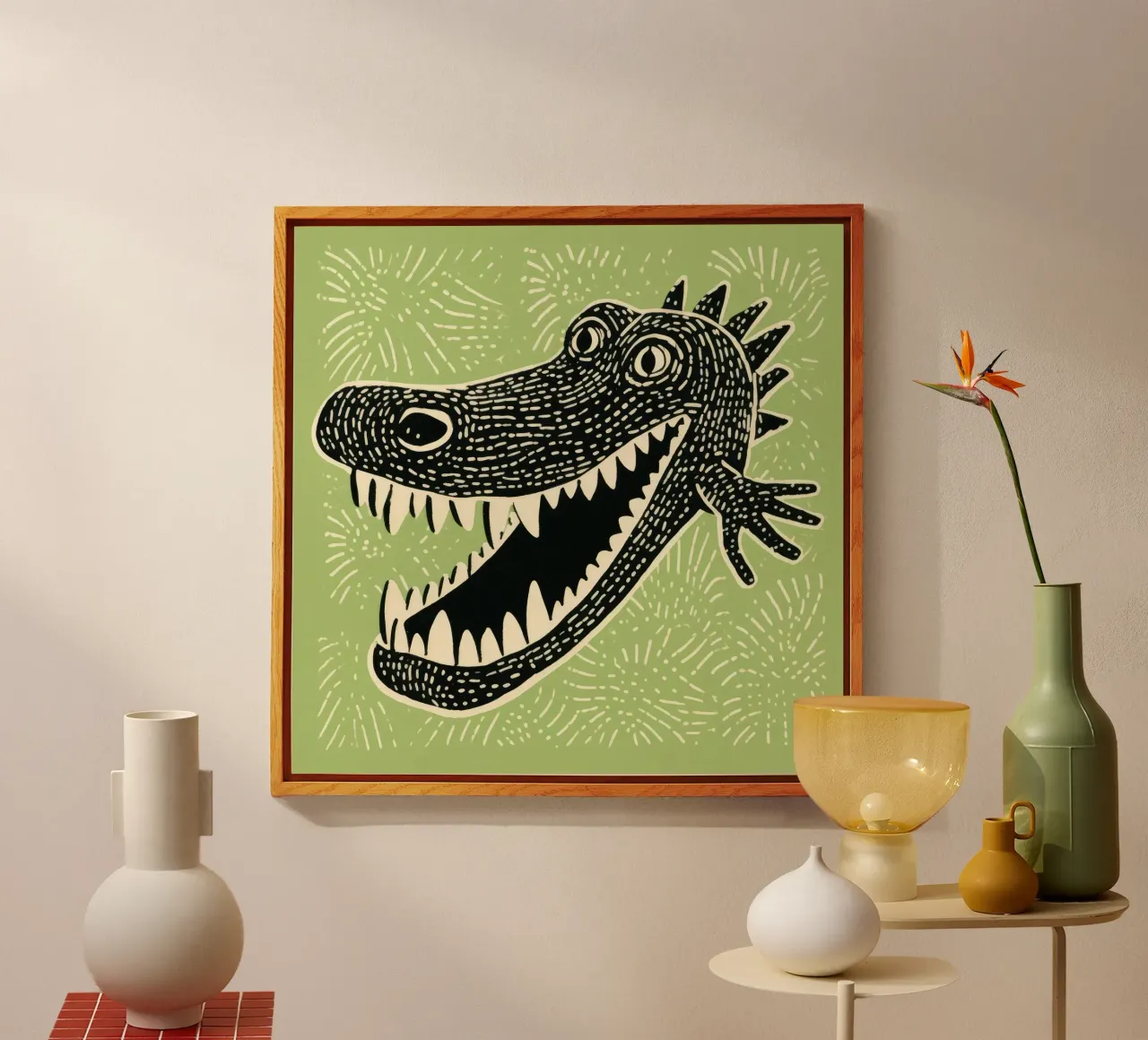 Coccodrillo verde plexiglass da Minimal Animal Art