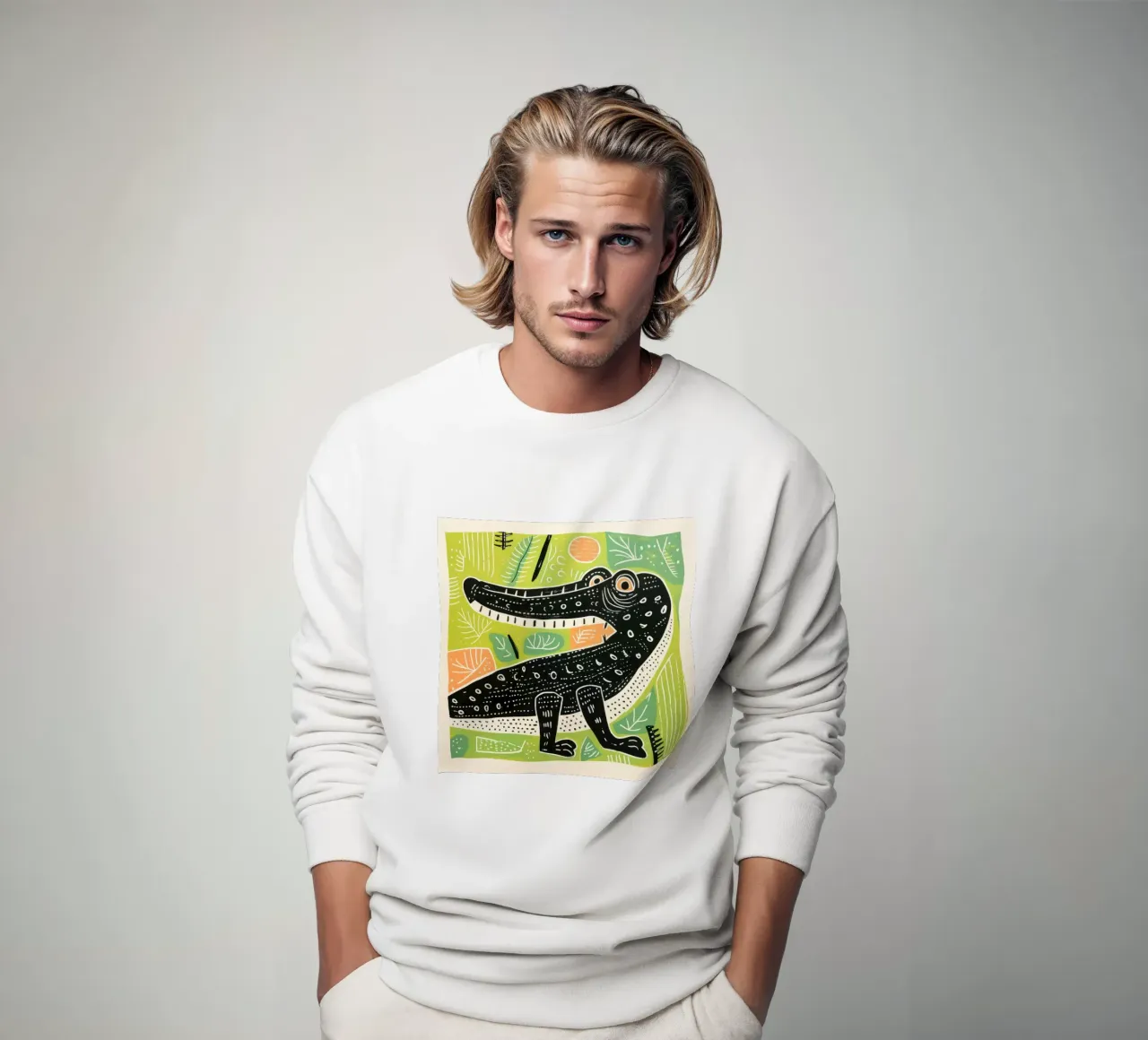 Coccodrillo verde felpa da Minimal Animal Art