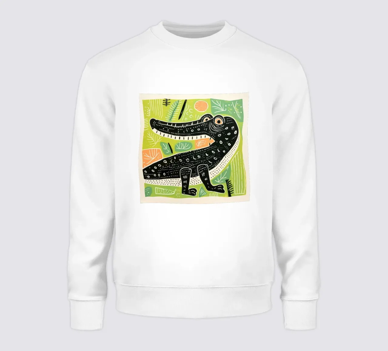 Grünes Krokodil 3 Sweatshirt von Minimal Animal Art
