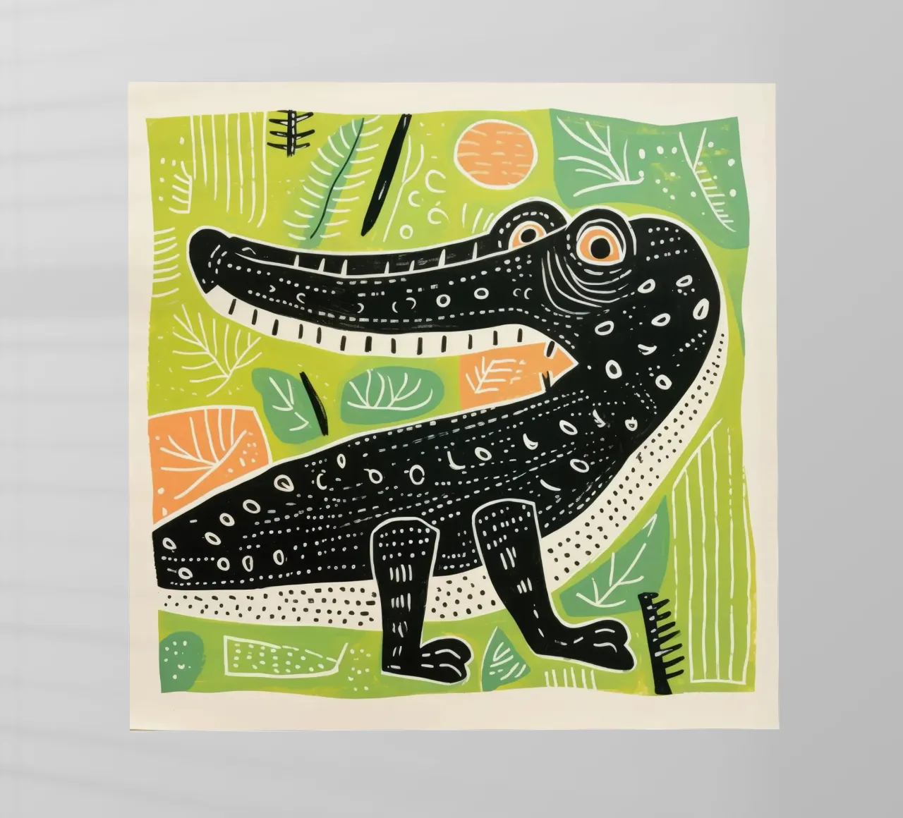 Coccodrillo verde pellicola backlit da Minimal Animal Art