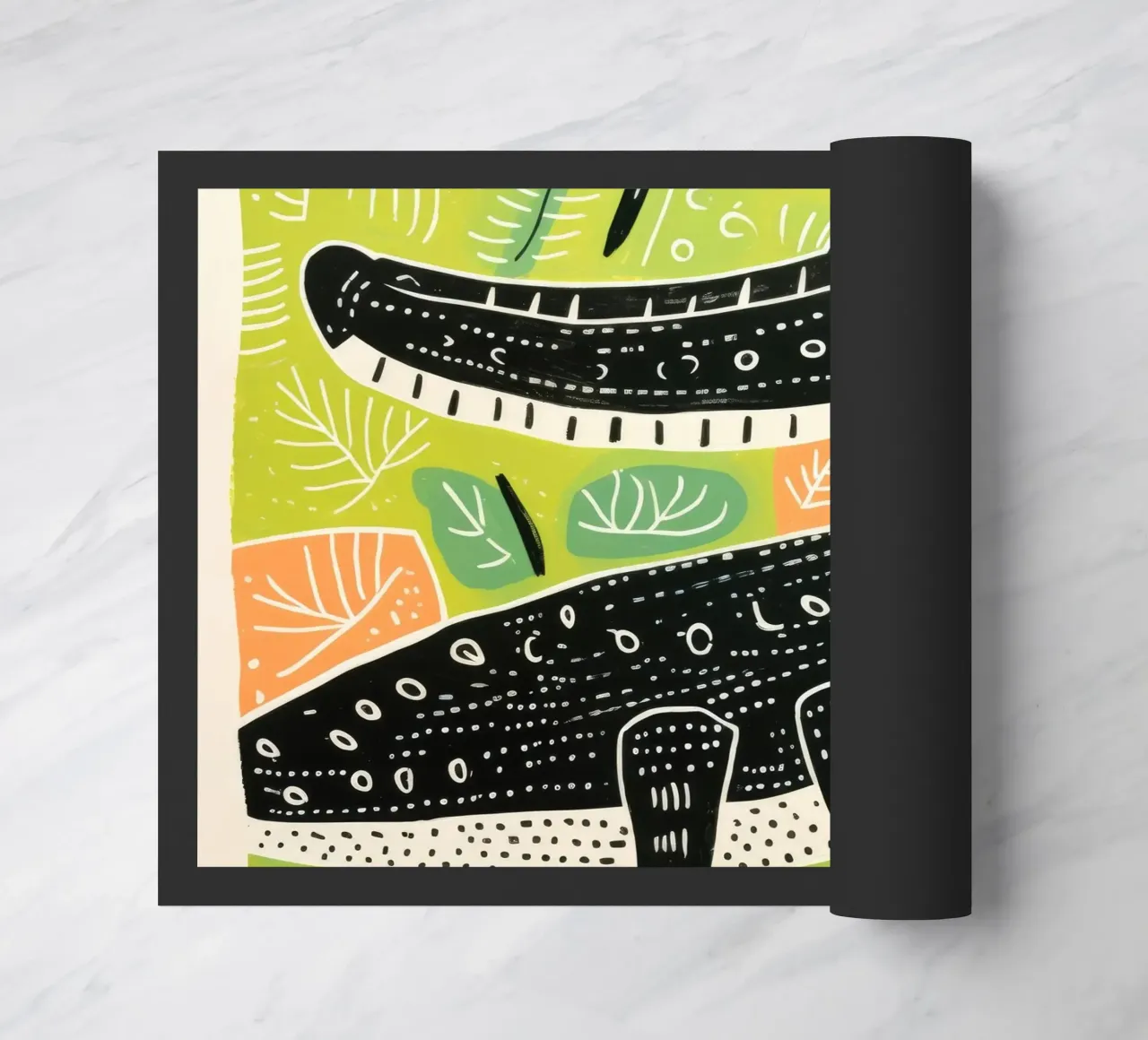 Grünes Krokodil 3 Fußmatte von Minimal Animal Art