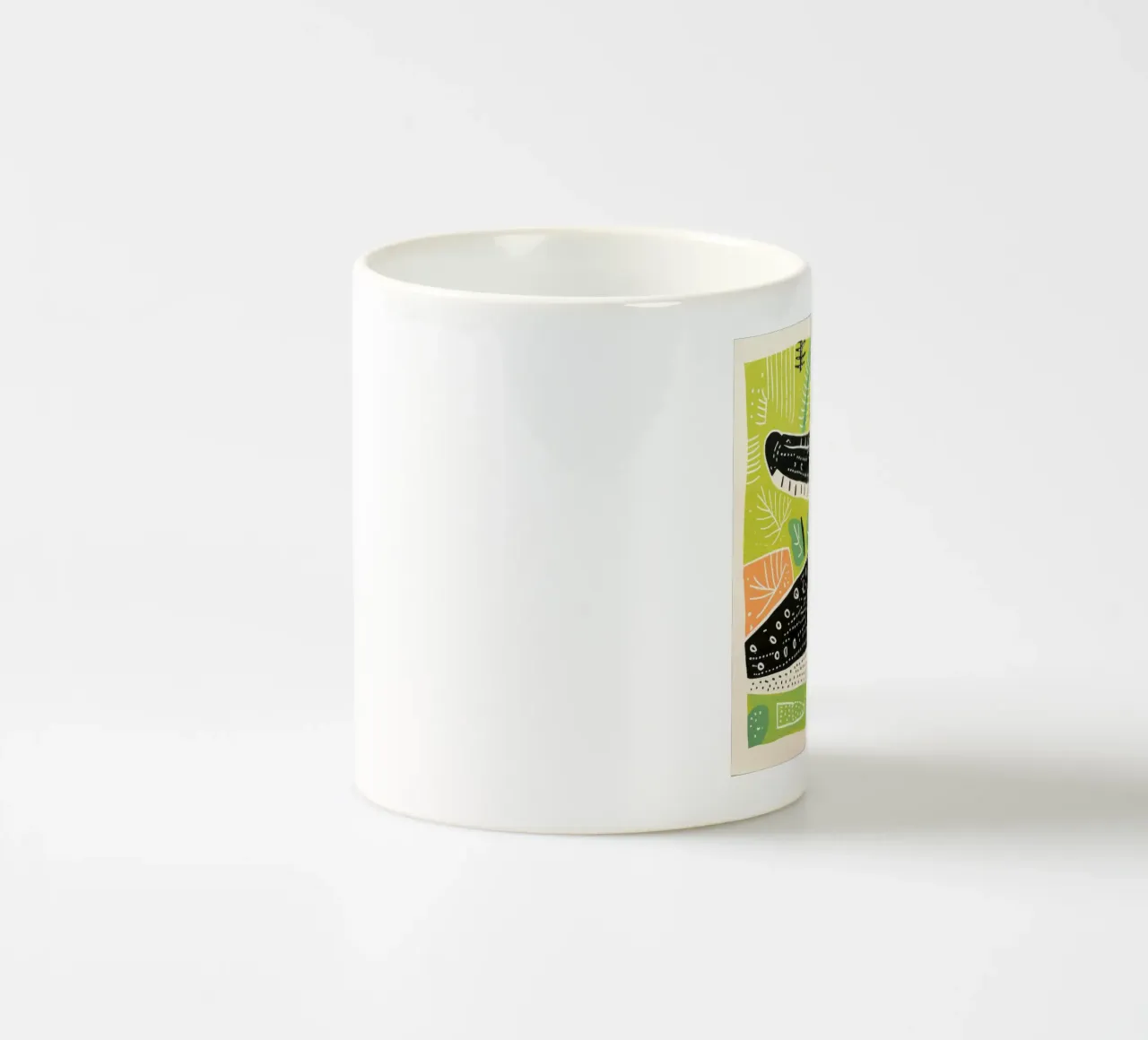 Coccodrillo verde 3 tazza in ceramica da Minimal Animal Art