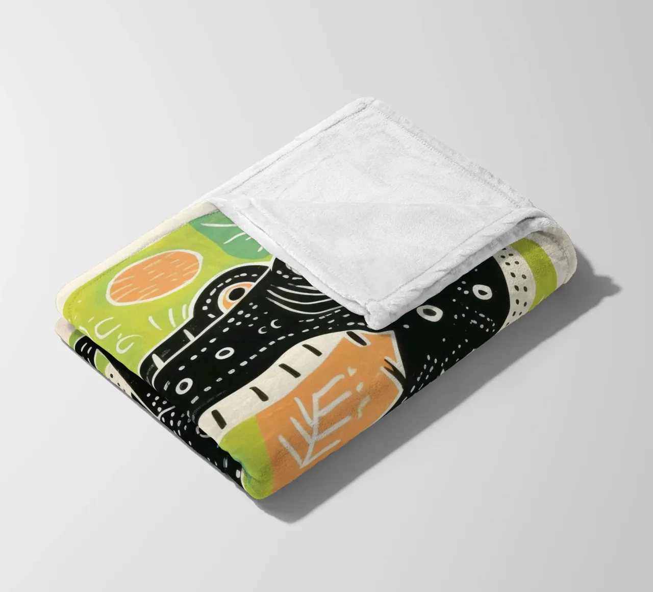 Coccodrillo verde 3 coperta in pile da Minimal Animal Art