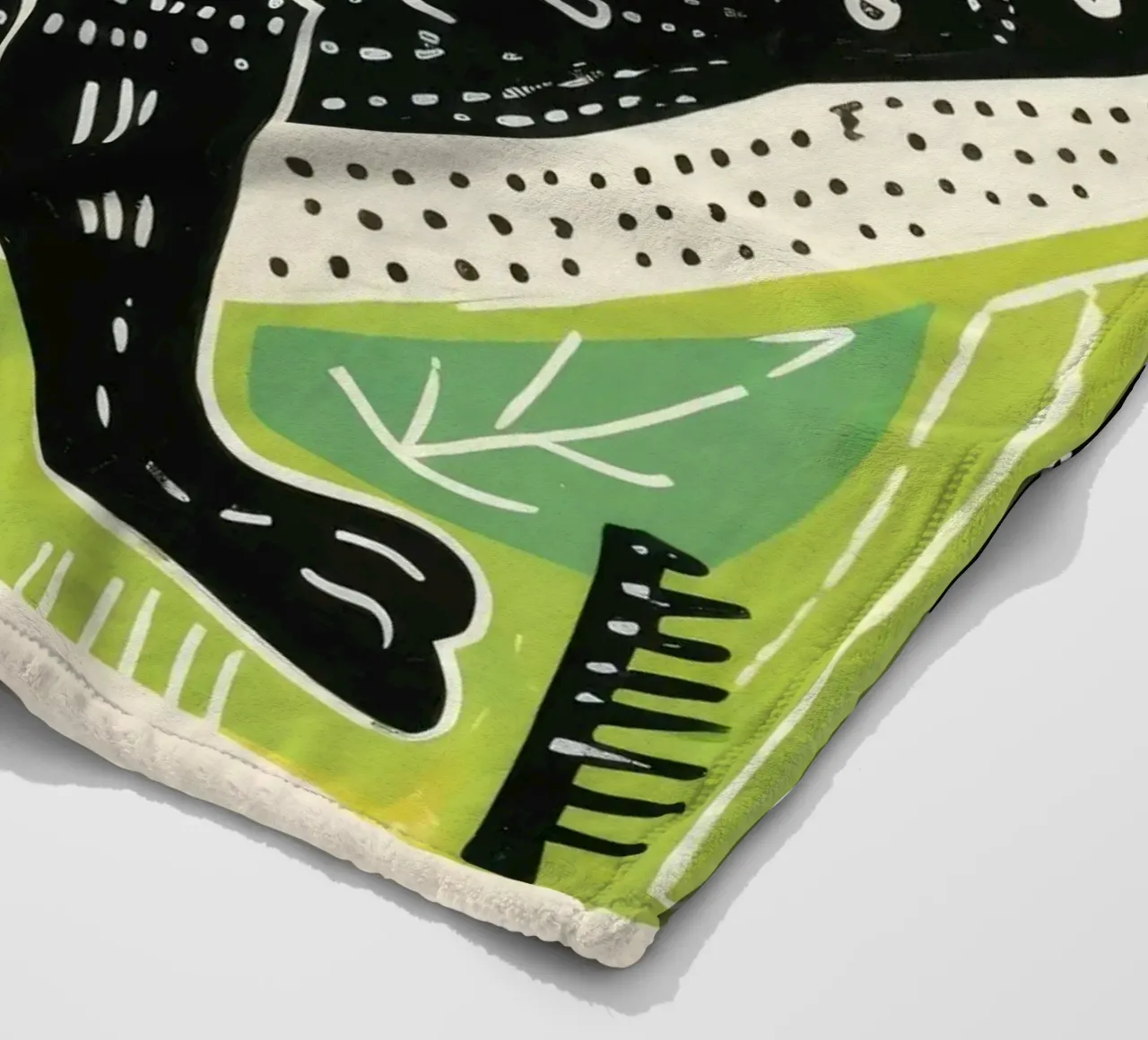 Coccodrillo verde 3 coperta in pile da Minimal Animal Art