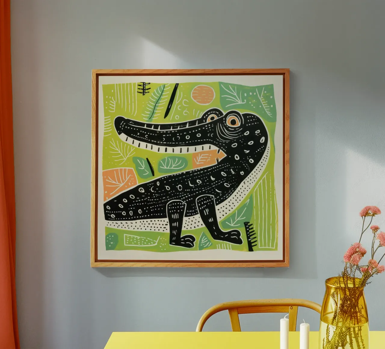 Crocodile vert 3 plexiglas de Minimal Animal Art