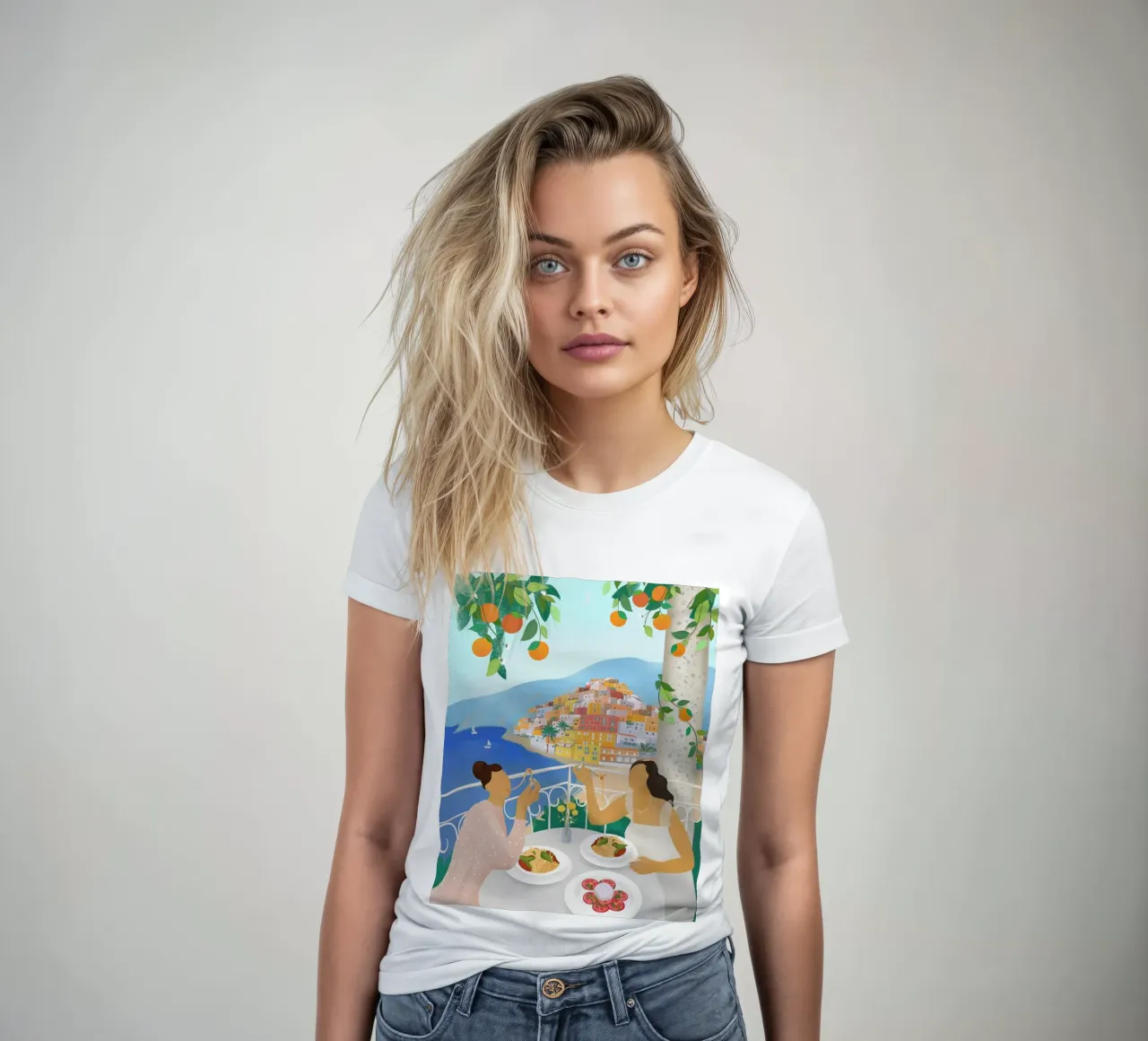 Girls in Positano t-shirt da donna da PetrArts