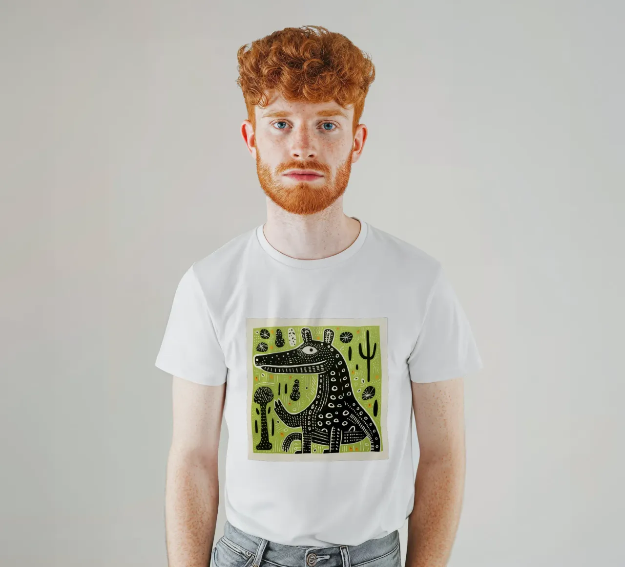 Cocodrilo verde 4 camiseta de Minimal Animal Art