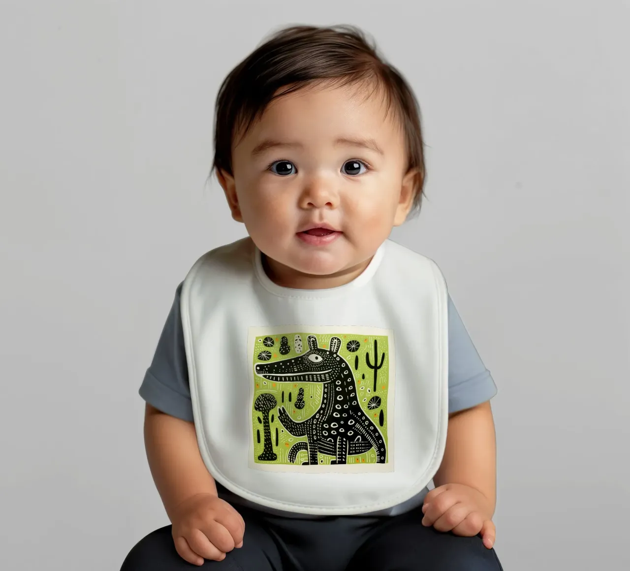 Coccodrillo verde bavaglino da Minimal Animal Art