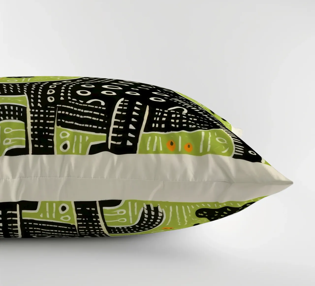 Coccodrillo verde cuscino da Minimal Animal Art