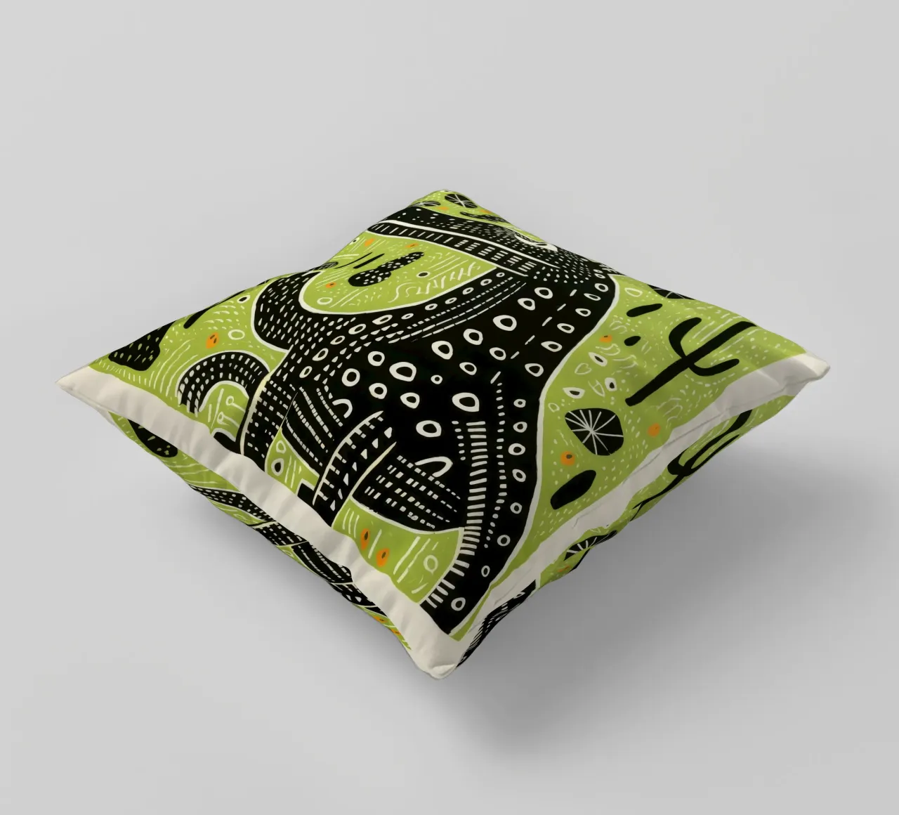 Coccodrillo verde cuscino da Minimal Animal Art