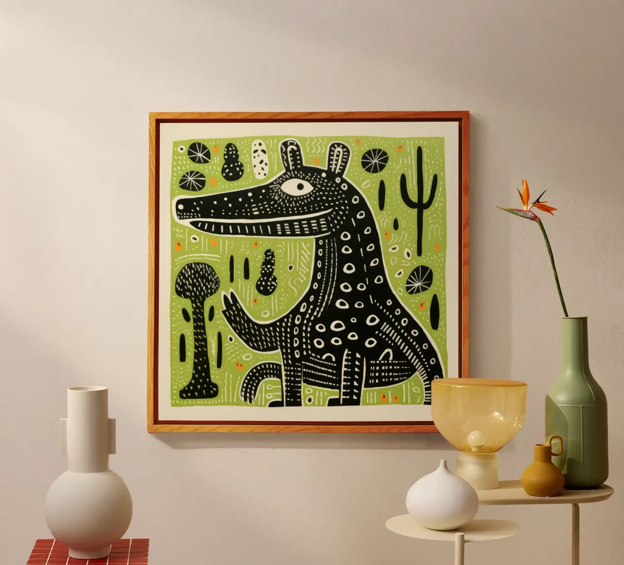 Coccodrillo verde plexiglass da Minimal Animal Art