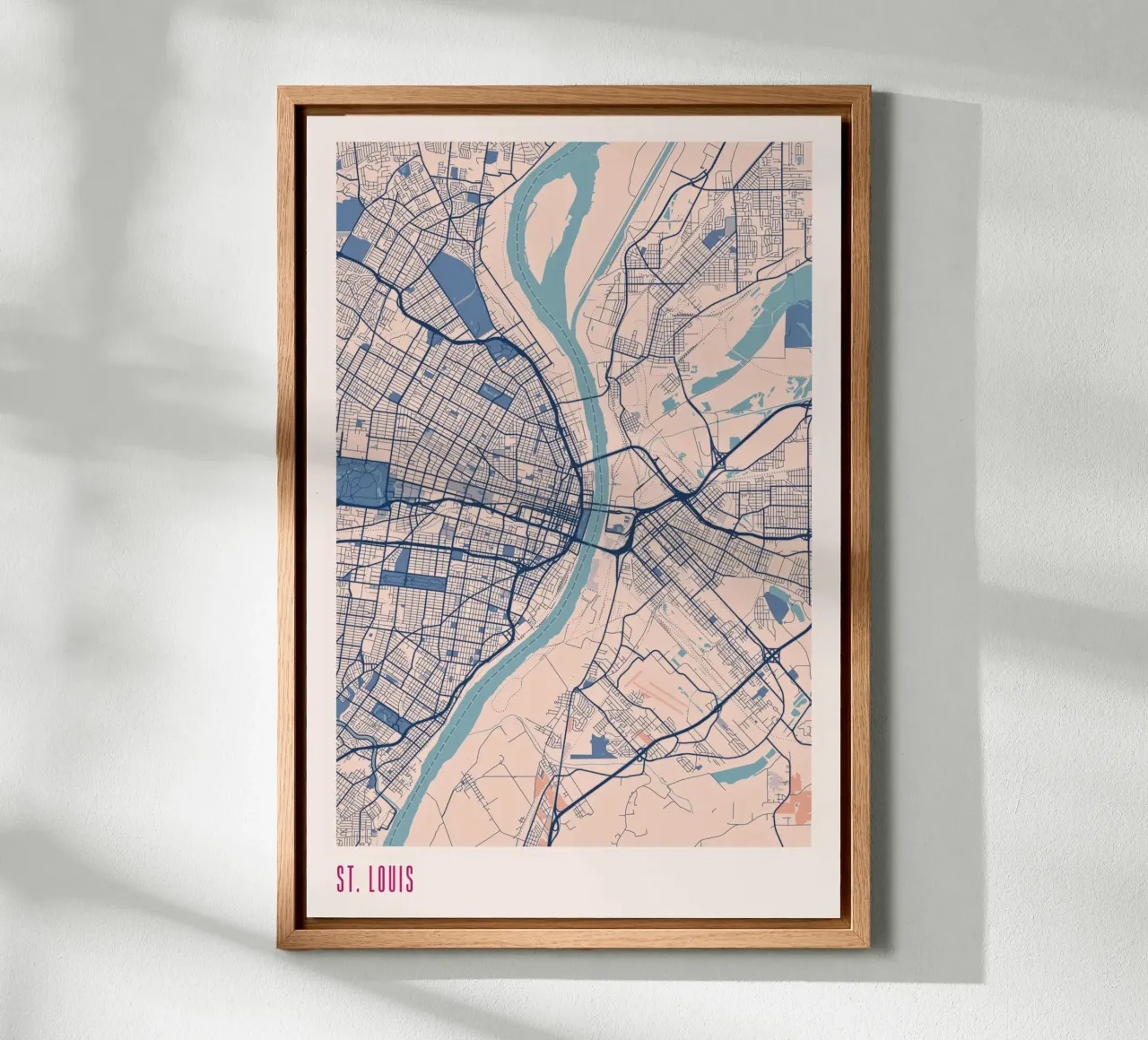 St. Louis in beige e blu alluminio dibond da MOOODZART