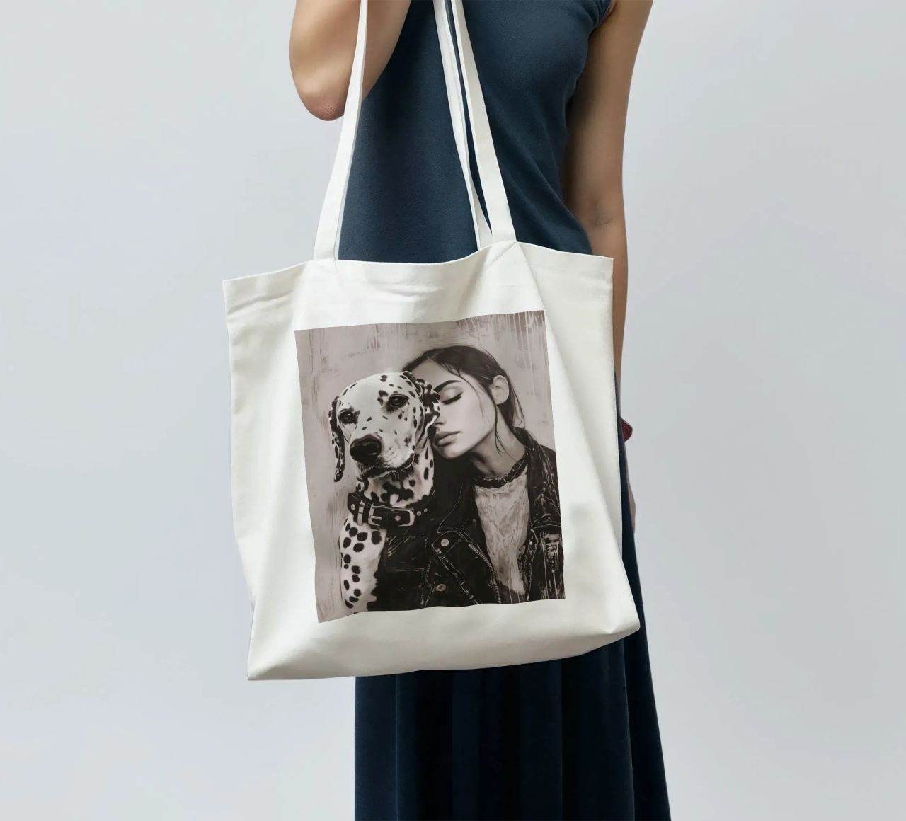 Io e il mio cane (n. 3) borsa in juta da Katja Stehle Design