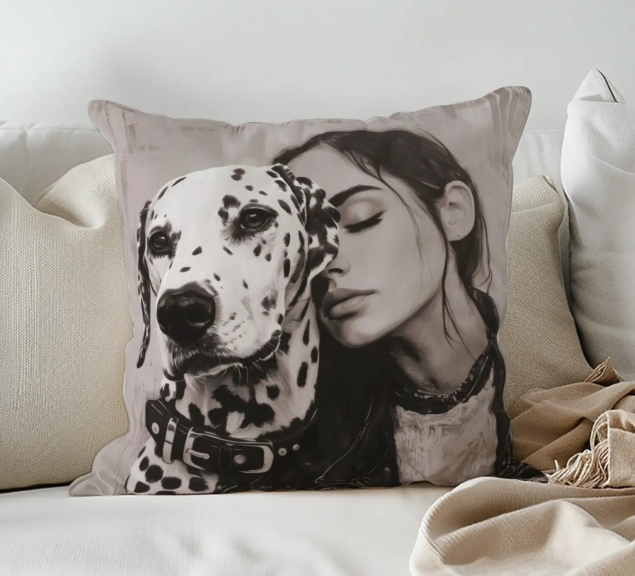 Mein Hund und ich (Nr. 3) Kissen von Katja Stehle Design