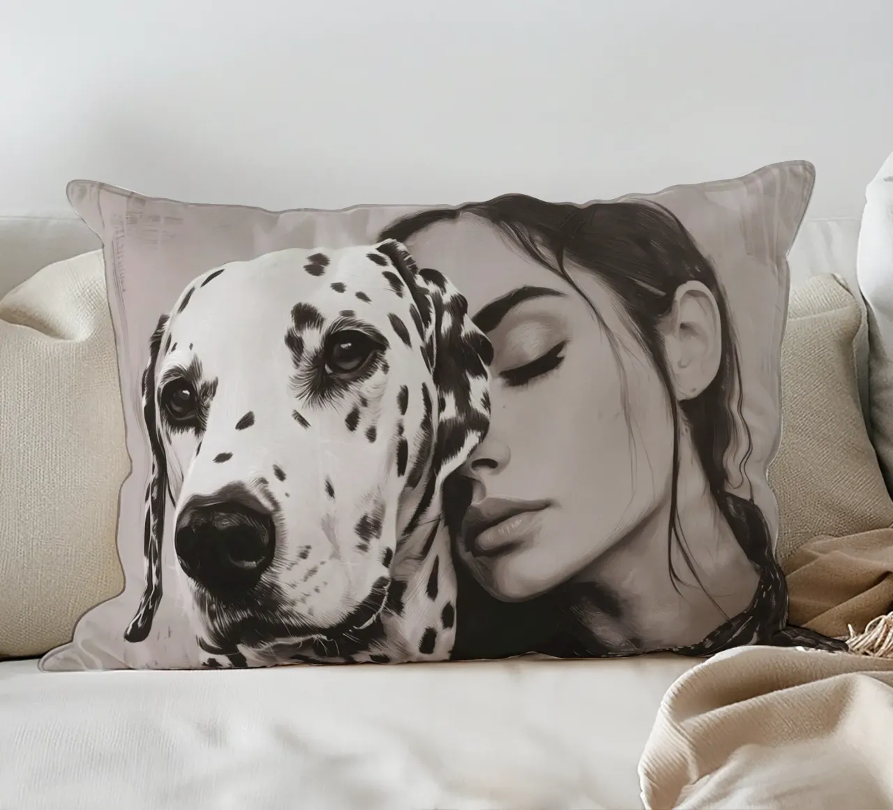 Mein Hund und ich (Nr. 3) Kissen von Katja Stehle Design