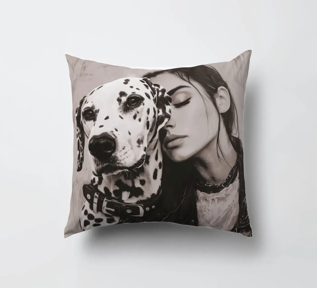 Mein Hund und ich (Nr. 3) Kissen von Katja Stehle Design