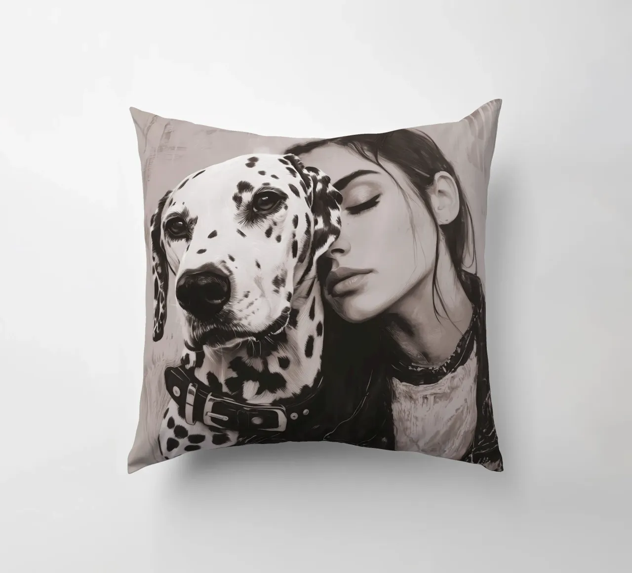 Mein Hund und ich (Nr. 3) Kissen von Katja Stehle Design