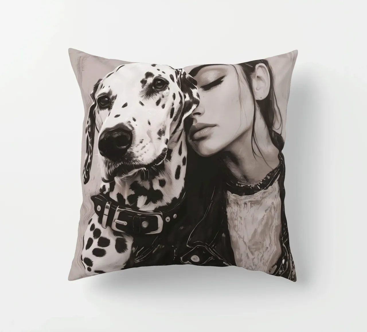 Mein Hund und ich (Nr. 3) Kissen von Katja Stehle Design
