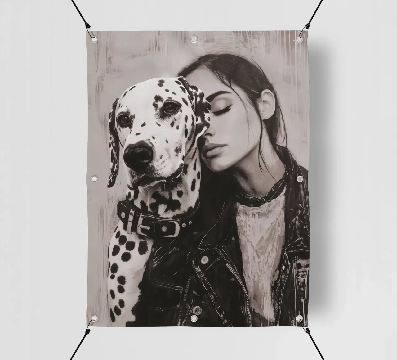 Io e il mio cane (n. 3) telo in pvc da Katja Stehle Design
